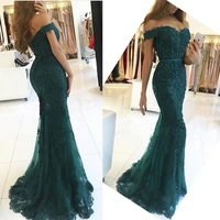 bealegantom red burgundy mermaid evening dresses lace crystal beaded long pageant formal prom party gown robe de mariee ed143