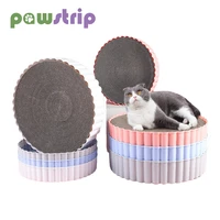 round cat scratch board corrugated paper cat toys nail scraper mat kitten grinding claw toys interactive cat toy pet supplies