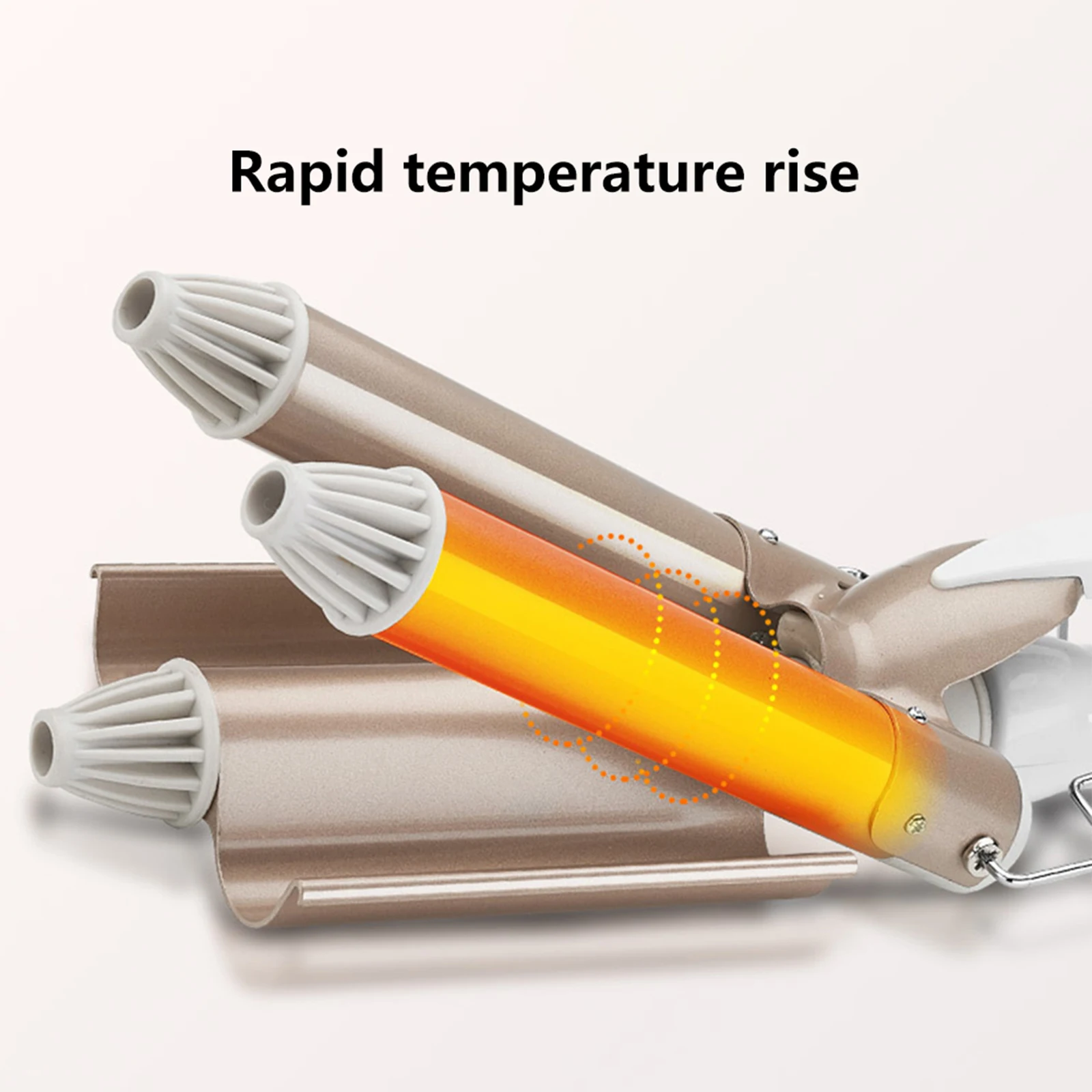 

22mm 3 Tube Ceramic Triple Barrel Pipe Crimper Electric djustable Triple Pipe Hair Curler Curling Iron Styling Tool