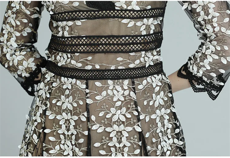 Женское Сетчатое платье в горошек элегантное облегающее длинное с V-образным