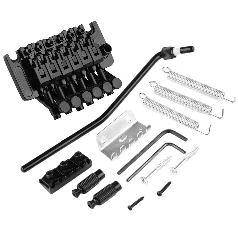

Electric Guitar floyd rose Double Tremolo Bridge Assembly System for Lic Ibanez jem Parts Replacement 1 Set (Black)