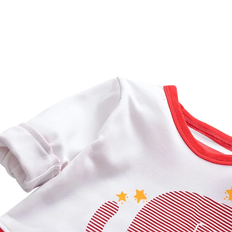 

Spring Autumn Infant Baby Boys Girls Cotton Long Sleeve Romper Cute O-Neck Striped Cartoon Elephant Printed Comfortable Romper