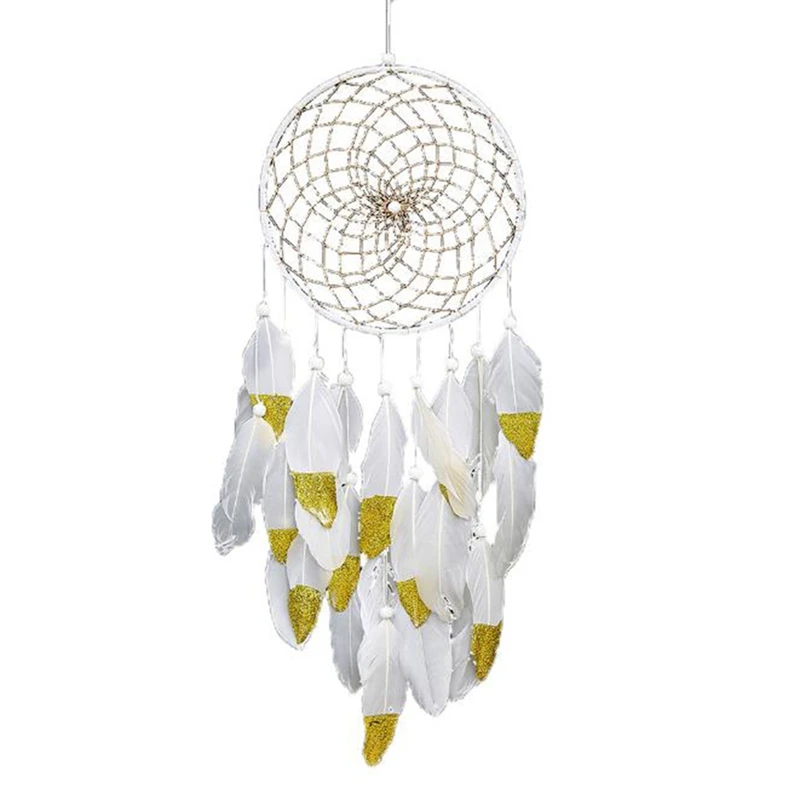 

Handmade Dream Catcher Net With Feathers Wall Hanging Dreamcatcher Craft Gift Christmas Decoration For Home - 69Cm
