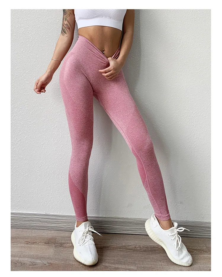 Женские Бесшовные Леггинсы для фитнеса штаны занятий йогой быстросохнущие