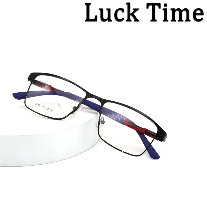 

2021 год, модная металлическая оправа для очков LuckTime, Мужские квадратные очки, новые мужские классические полные оптические оправы для очков ...
