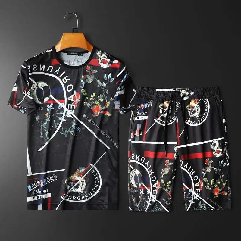 

Мужской летний комплект из 2 предметов с персонализированным принтом, Мужская короткая одежда, мужская модная футболка с коротким рукавом, ...