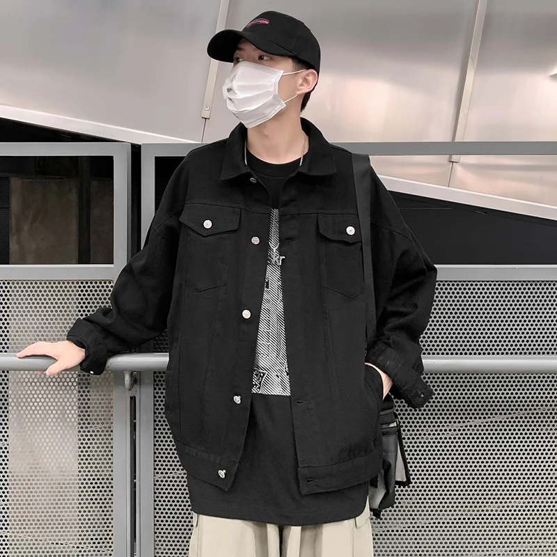 

E-BAIHUI New winter men jean jacket streetwear hip hop jackets wind easing trend black jackets tooling coat cowboy clothing