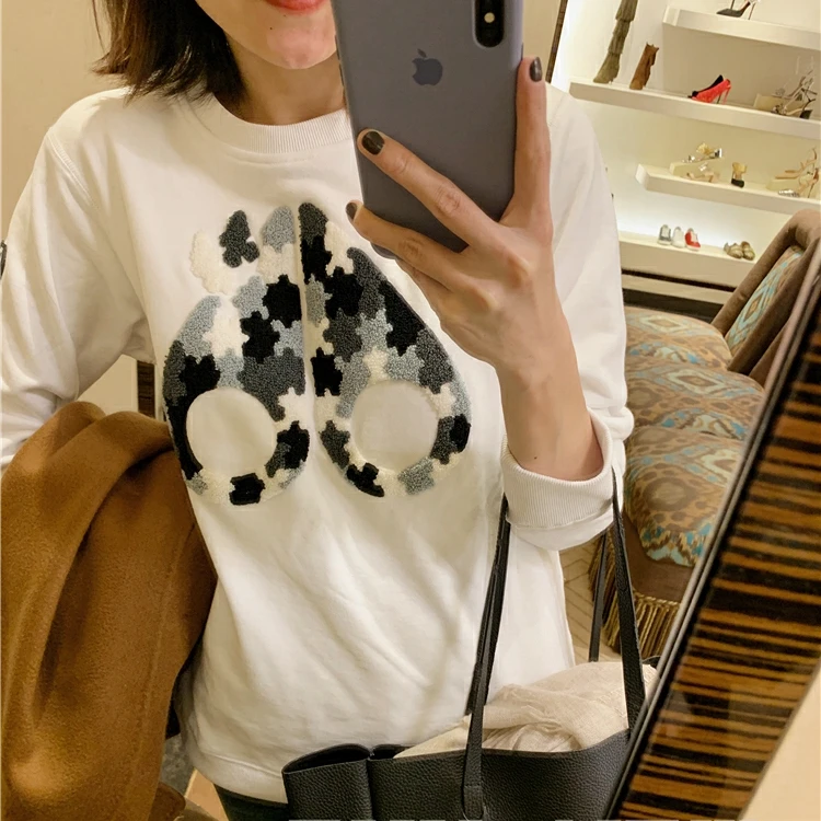 Дизайнерский Свитер оверсайз с камуфляжным принтом Удобная хлопковая толстовка