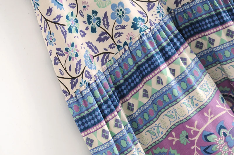 Everkaki/платье-комбинация с цветочным принтом для женщин; Boho; свободные; цыганские; с открытой спиной; женские богемные длинные платья; Vestidos; Новинка осени года