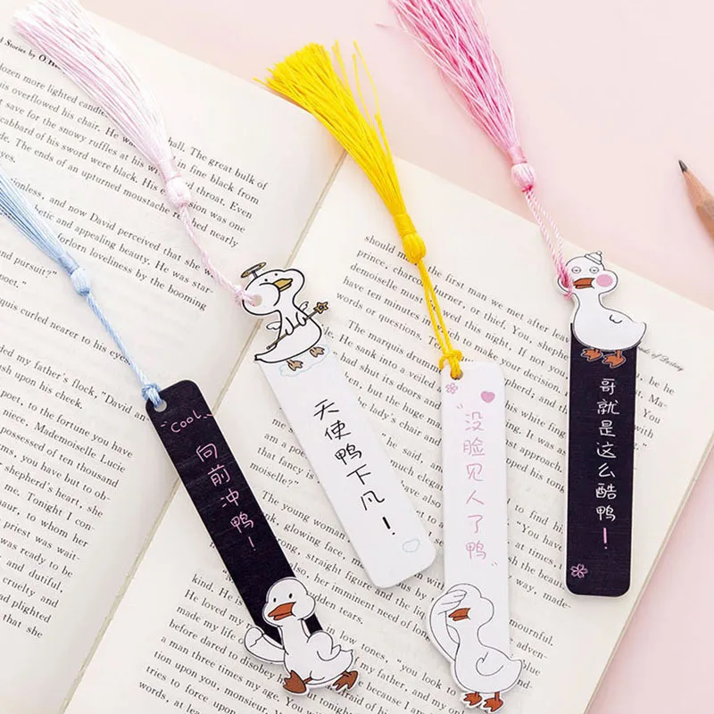 Корейская креативная мультяшная веб-звезда утка кисточка деревянная линейка для