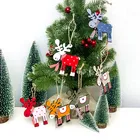 Новый год 2022 Рождественская деревянная Подвеска деревянная роспись новогодняя елка каплевидные украшения для дома детские игрушки подарки Рождество 2021