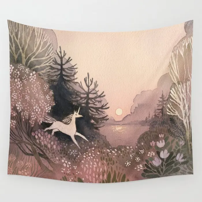 

Blooming Forest Wall Tapestry Background Wall Covering Home Decoration Blanket Bedroom Wall Hanging Tapestries