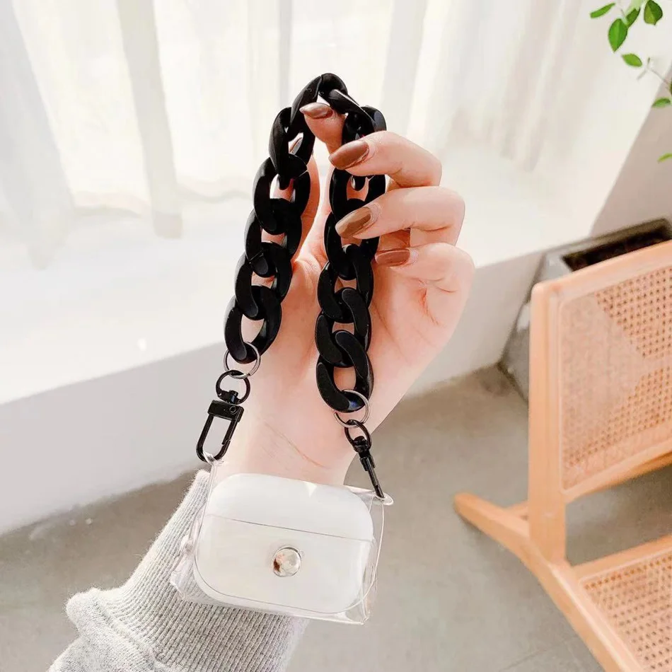 

Anti-lost lanyard transparent case For Airpods 2 Case for Airpods PRO Storage Keychain Silicon Earphone Cover for AirPods