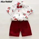 Летние комплекты детской одежды для мальчиков, 2 шт., футболка с коротким рукавом, костюмы для малышей, камуфляжные шорты, Детский костюм