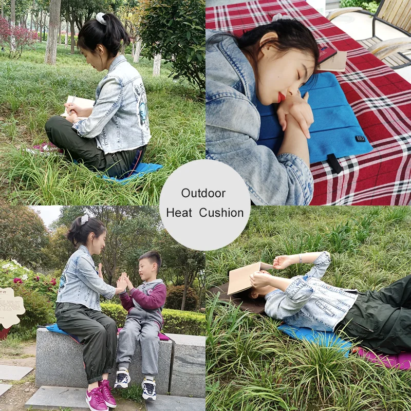 

Rechargeable Battery Self Heated Thermal Seat Cushion Folded USB Electric Heating Pad Portable Outdoor Warmer Electrical Heater