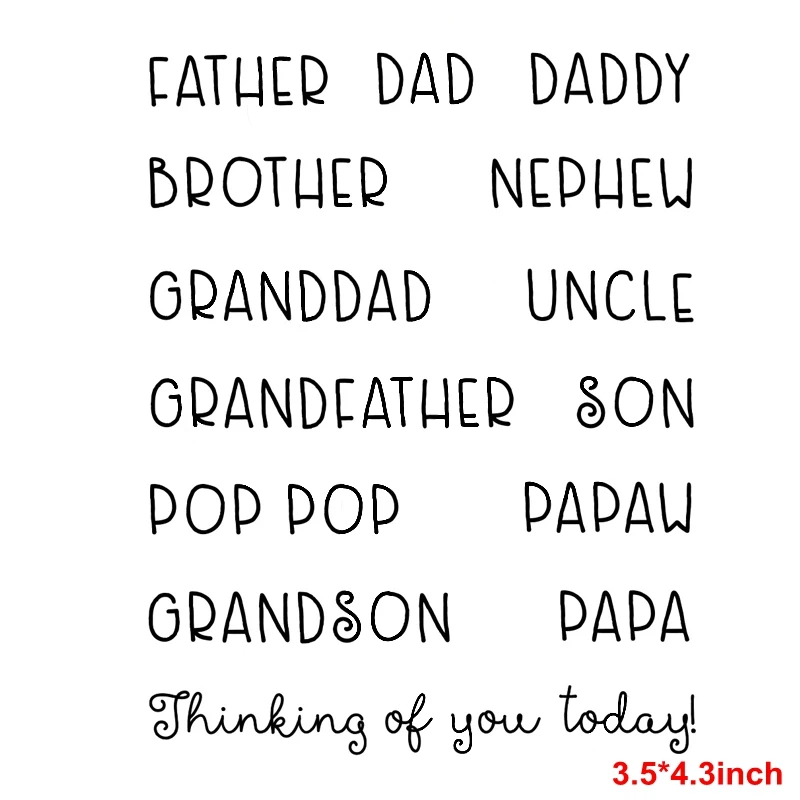 

Clear Silicone Stamps Father Dad Uncle Granddad Son Letter Words Alphabet Make Cards Album Paper Diy Scrapbook Craft Stamps 2021
