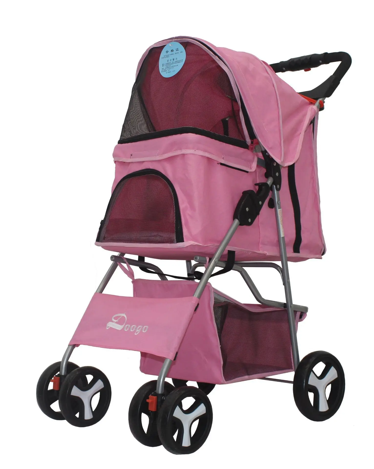 Pink Переносная прогулочная коляска для питомцев, собак, кошек, плюшевых колясок, легкий автомобиль для животных, уличная тележка для животных, собак, кошек - Цвет: Pink