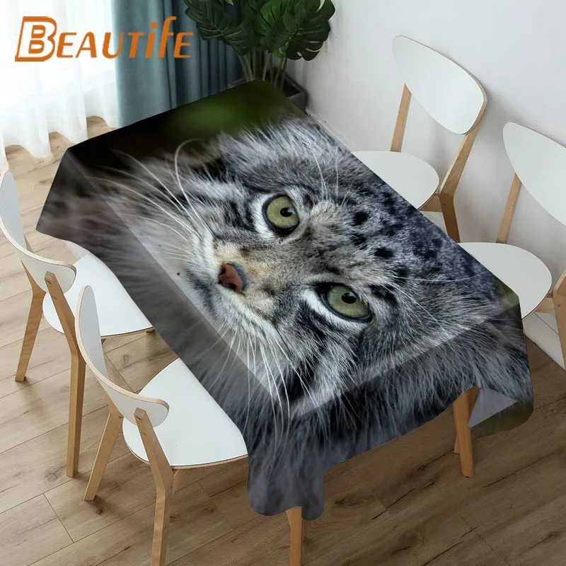 Скатерть Pallas Cat из водонепроницаемой ткани Оксфорд с 3D принтом скатерть для стола