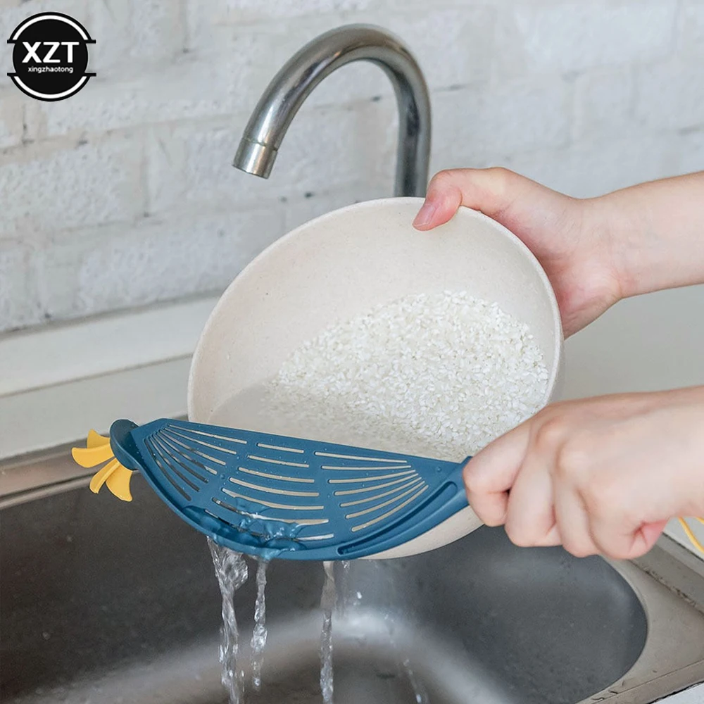 

1Pcs Multifunctional Drainer Household Convenient Hanging Fruit Rice Washer Noodle Rice Cleaner Machine Kitchen Colander Tool