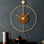Скандинавские простые современные настенные часы для гостиной, минималистские домашние модные роскошные золотые часы, настенные украшения, креативные домашние часы W6C