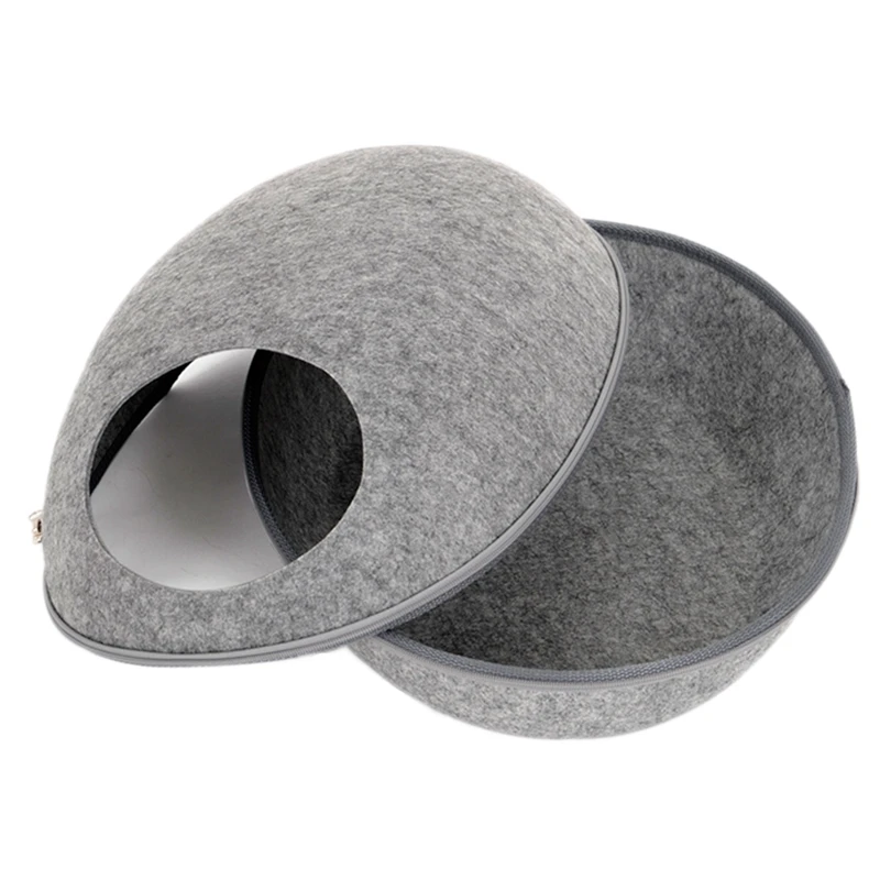 Собака Кошка Кровать пещера спальный мешок на молнии яйцо форма войлочная ткань