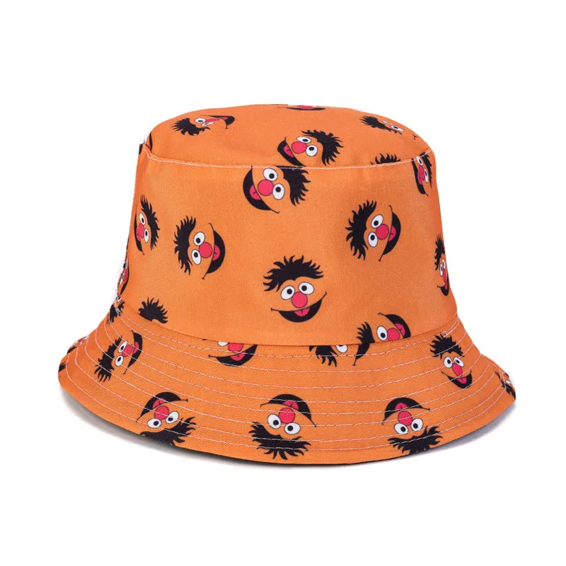 

Cartoon Unisex Summer Foldable Bucket Hat Women Outdoor Sunscreen Cotton Fishing Hunting Caps Men Graffiti Sun Prevent Hats New
