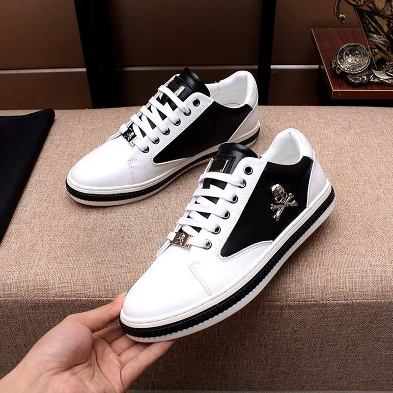 Starbags PP New fashion logo sports casual little white shoes first leather breathable British men's board | Обувь