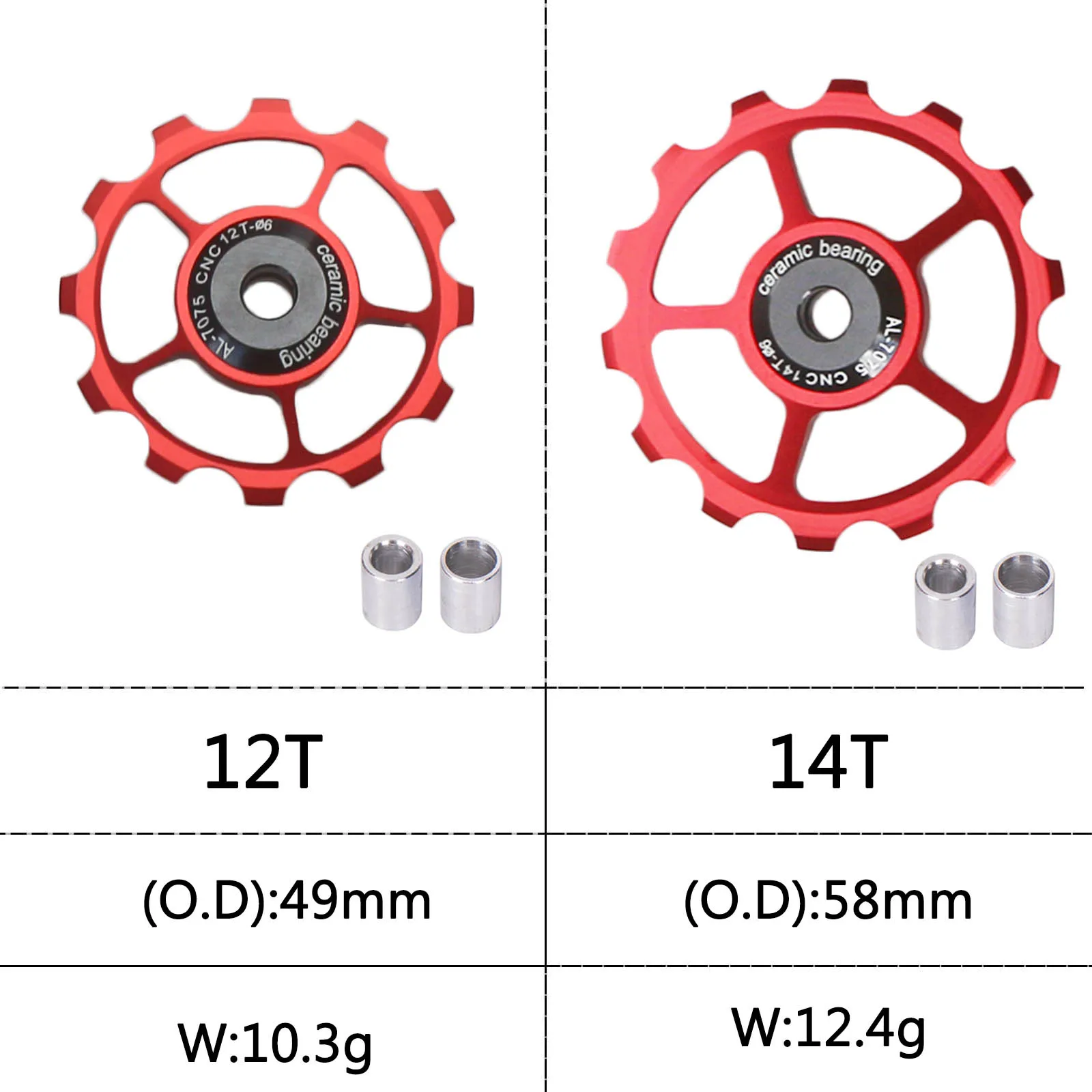 Задний переключатель передач 12T 14T Jockey Wheel керамический шкив направляющий ролик