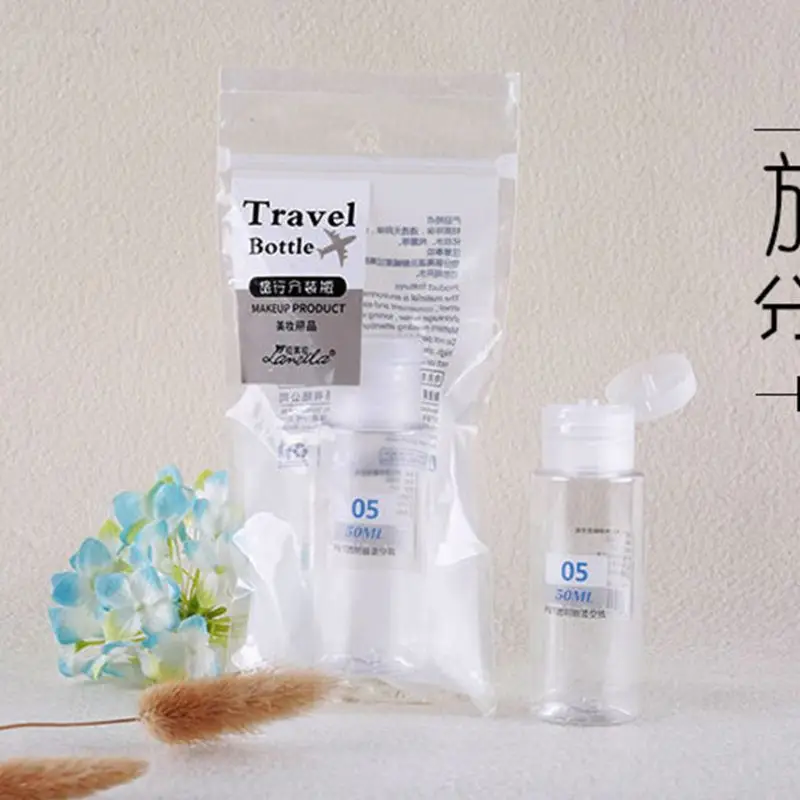 50 мл прозрачный пластиковый многоразовый флип топ пустая бутылка для