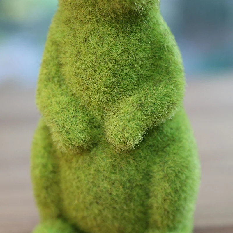 

Resin Flocking Bunny Ornaments Spring Easter Decoration Micro Landscape Statue