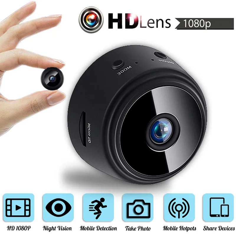 

HD 1080P 150 градусов угол обзора беспроводной WiFi IP сетевой монитор безопасность ночная версия Cam A9 Мини камера/V380 Pro App 128G