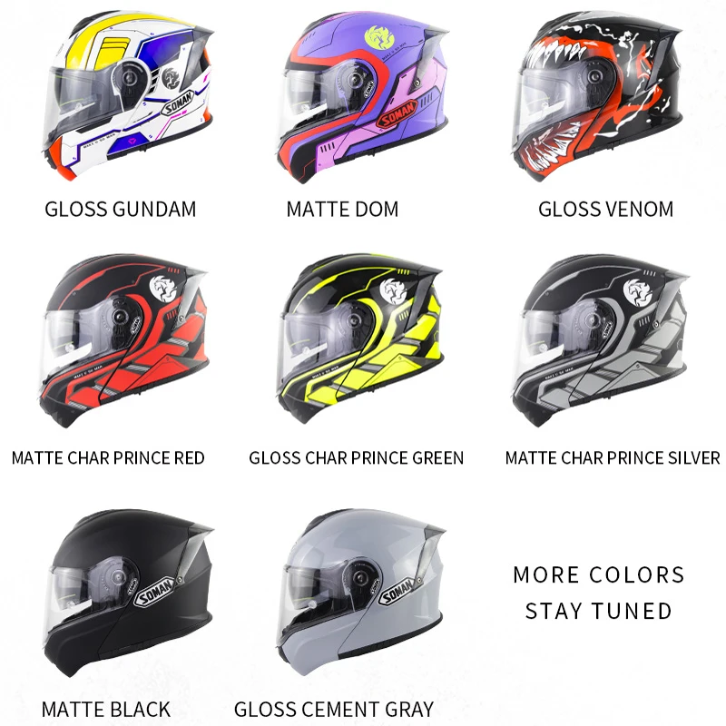 Motorcycle Helmet Full Face Motocross Helmet Grey Flip Up Capacete Da Motocicleta Cascos Moto Casque Doublel Len Racing Helmet enlarge