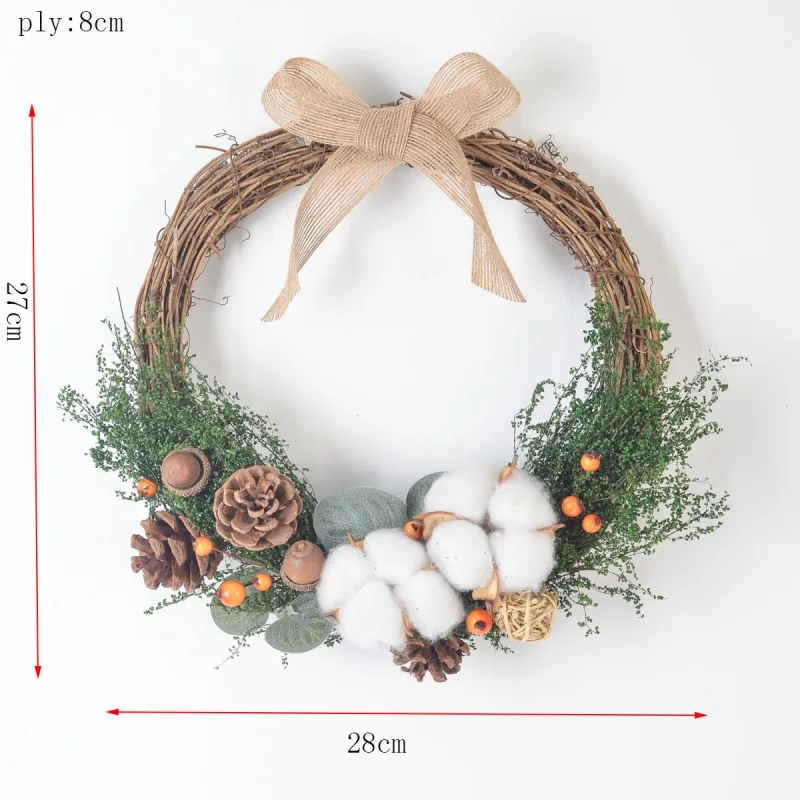 

Artificial Wreath Front Door Home Decoration Accessories Wedding Party Plants Round Wreath Wedding Home Decor