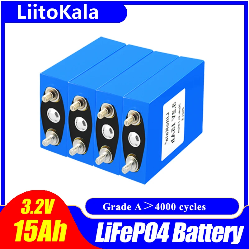 

Аккумуляторная батарея LiitoKala, литий-железо-фосфатная батарея 3,2 В, 15 Ач, 3,2 В, 15000 мАч