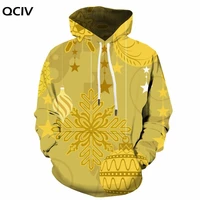 qciv brand christmas sweatshirts men snowflake 3d printed painting hoody anime party hoodie print long sleeve hip hop pullover