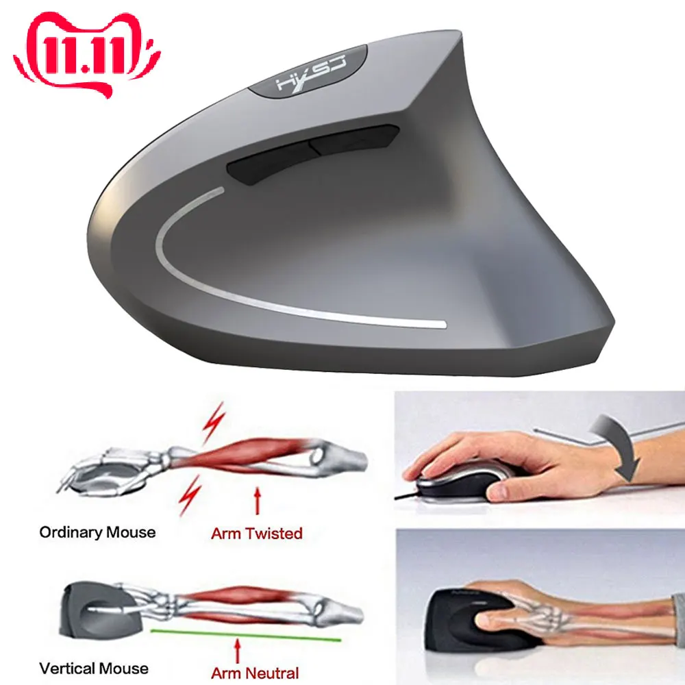 Беспроводная Вертикальная мышь Bluetooth 3 0 эргономичная оптическая 800 1600 2400 DPI 4