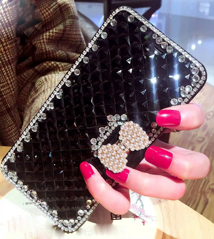 

Rhinestone Wallet Case for ZTE Blade T620 X3 D2 A452 L8 A530 A606 Axon 10 Pro 20 Smart A5 2019 A7 A7S 2020 Bling Leather Cover