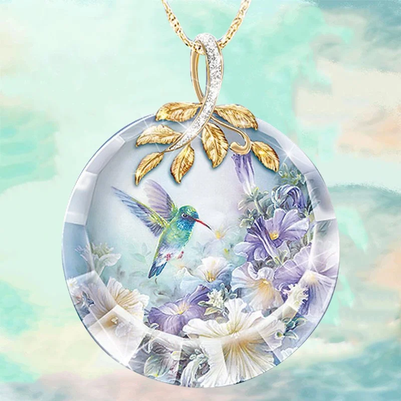 

Колье из серебра 925 пробы с подвеской в виде колибри