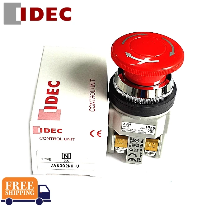 

2pcs IDEC SWITCH AVN302NR 2NC AVN311NR 1NO 1NC Emergency stop button switch Reposition of emergency stop by locking rotation