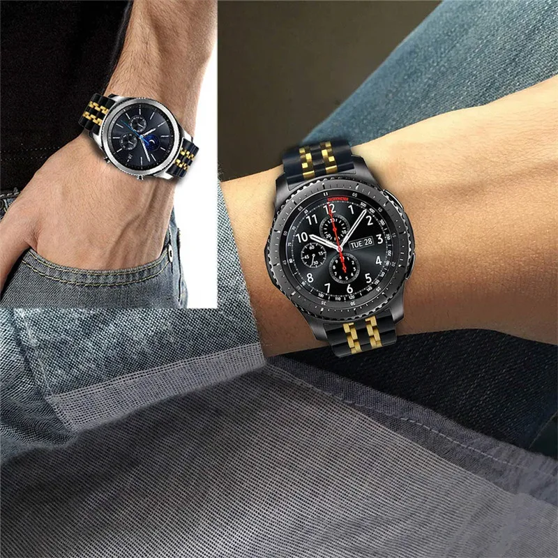 22 мм 20 мм для samsung Galaxy Watch 46 мм 42 мм Amazift Цельный металлический ремешок из нержавеющей стали браслет для gear S3