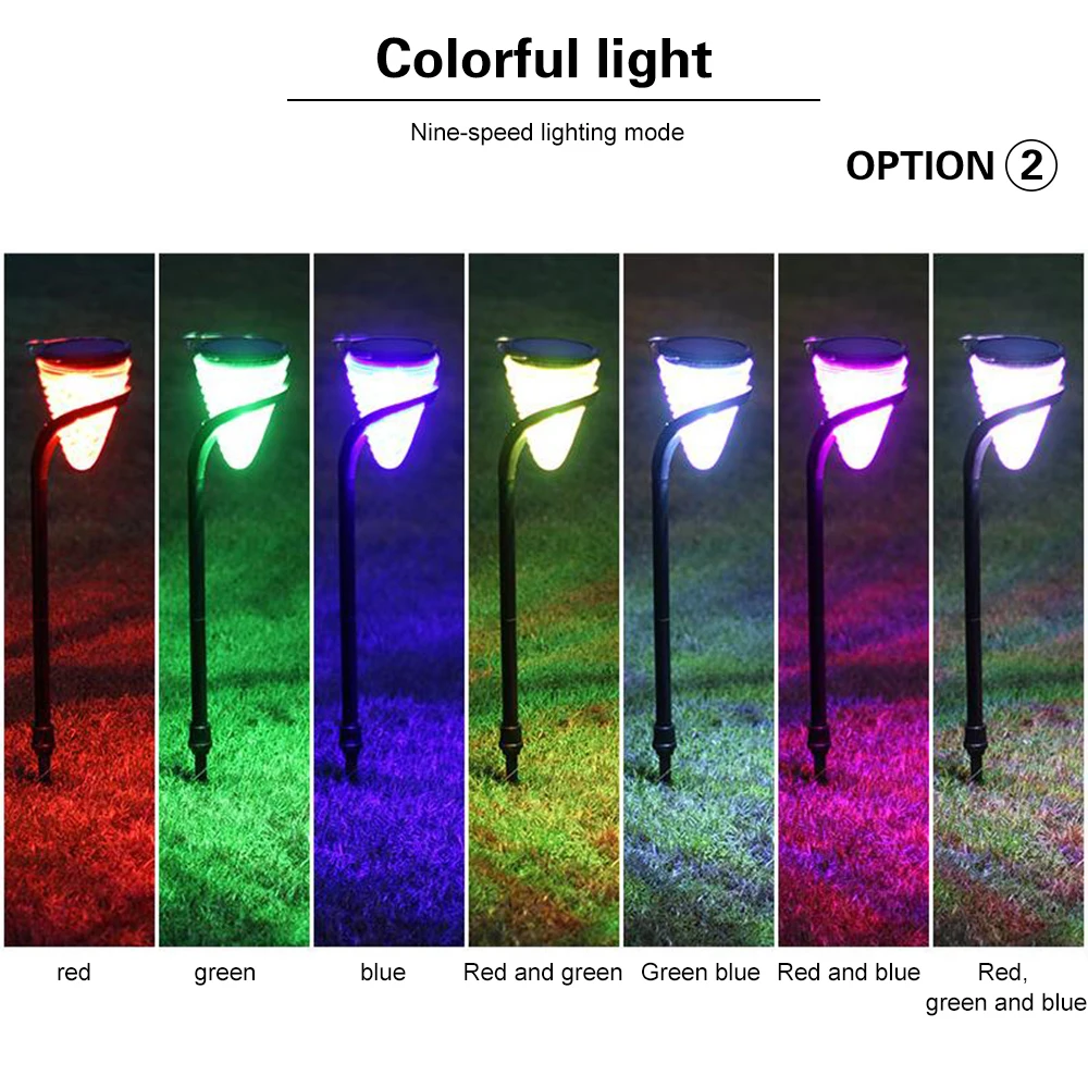 Outdoor LED Solar Light RGB Garden Decoration Lamps Lawn Powered Lamp Path Stake Lanterns Home Décor | Лампы и освещение