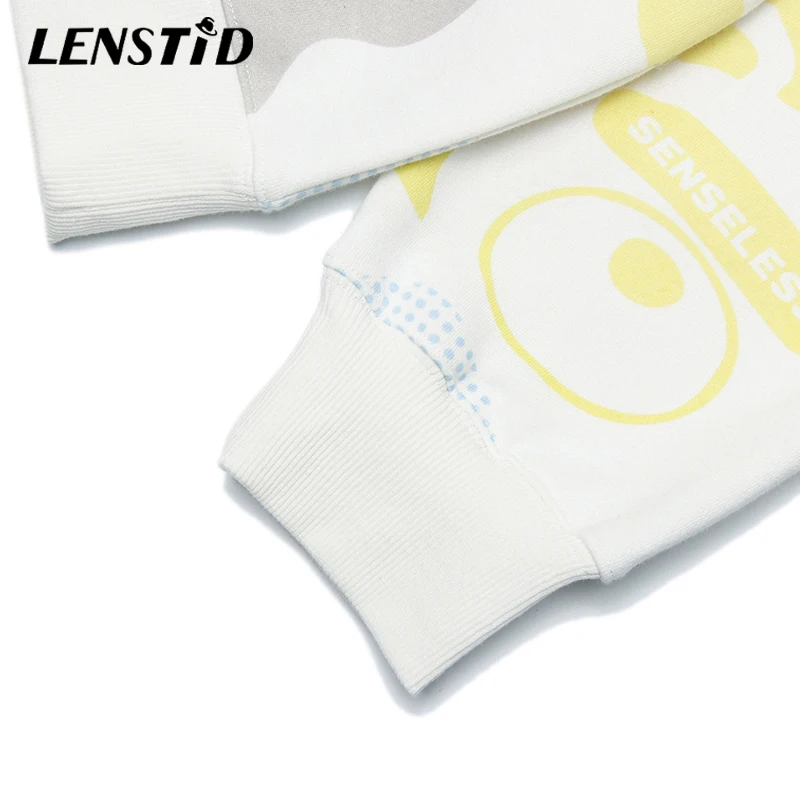 

LENSTID Men Hip Hop Winter Fleece Pullover Hoodies Color Block Bear Printed Harajuku Streetwear Casual Cotton Hooded Sweatshirts