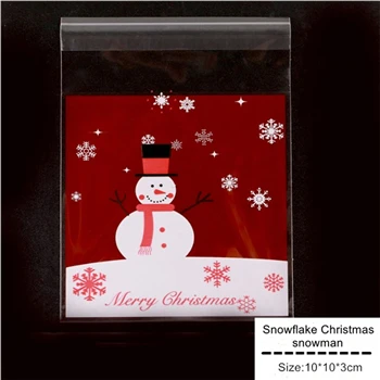 CUTE 15 D& P 100 шт 10X10+ 3 см Рождество День печенье конфеты упаковка хлеба самоклеющаяся пластиковая подарочная сумка выпечки пакет милая сумка - Цвет: CUTE 15