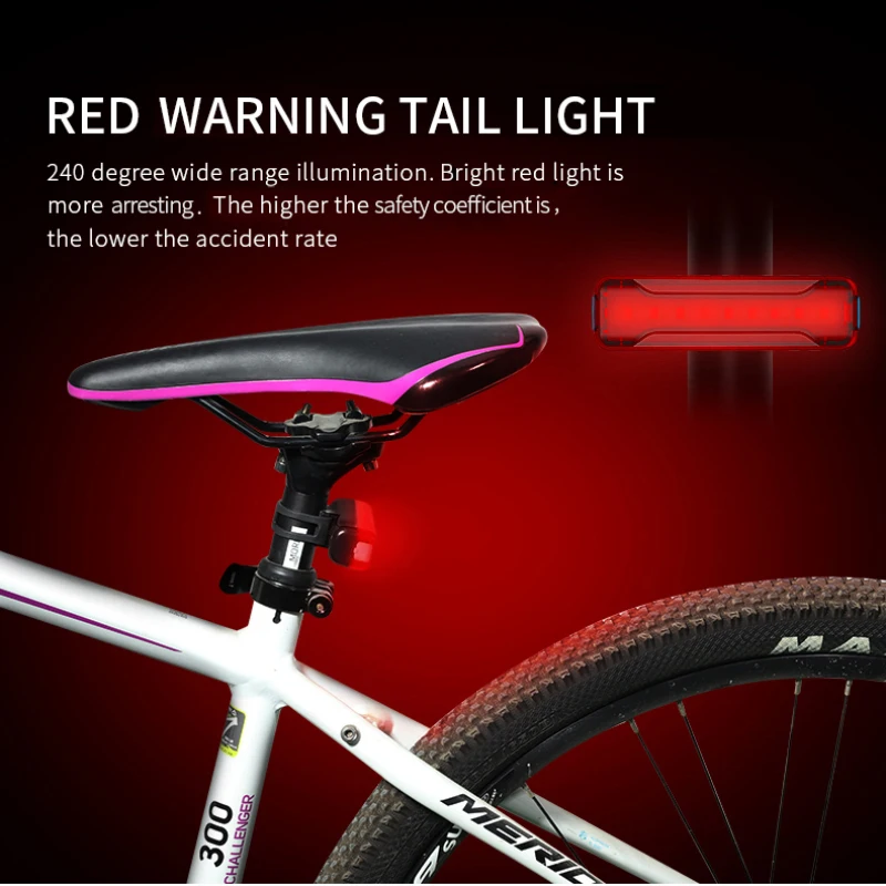 

1200/2600 MAh Bicycle Tail Light Cycling Mountain Bike Light Ipx5 Waterproof USB Charging Night Riding Safety Warning Light