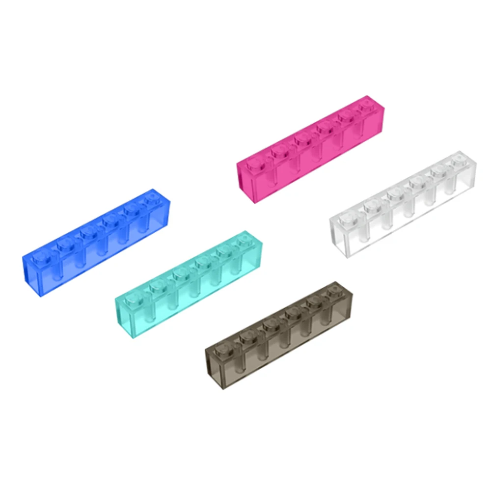 

MOC Bricks Transparent 21 Colors Building Block Assembly Parts Brick 1x6 3009 12pcs Educational Creative for Children diy Gifts