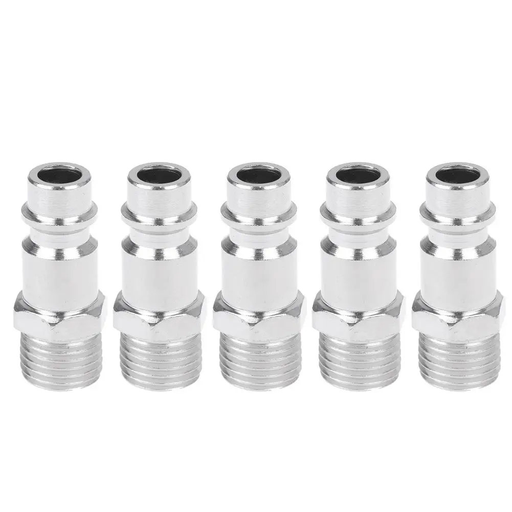 

5pcs Industries Hose Quick Connector 1/4 inch End Double Male Hose Coupling Joint Adapter Extender Set For Hose Pipe Tube