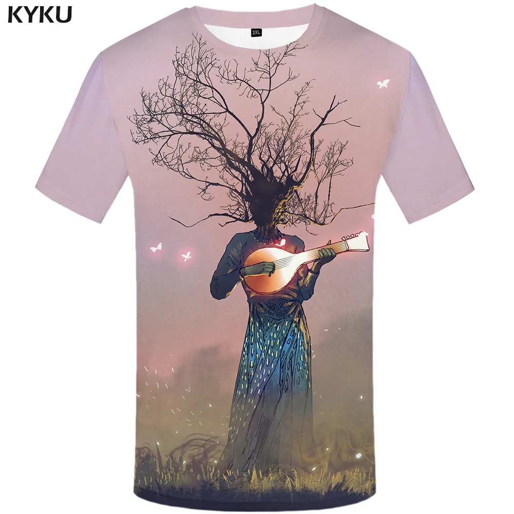 KYKU футболка с надписями и рисунком в виде черепа для мужчин музыка футболки 3d