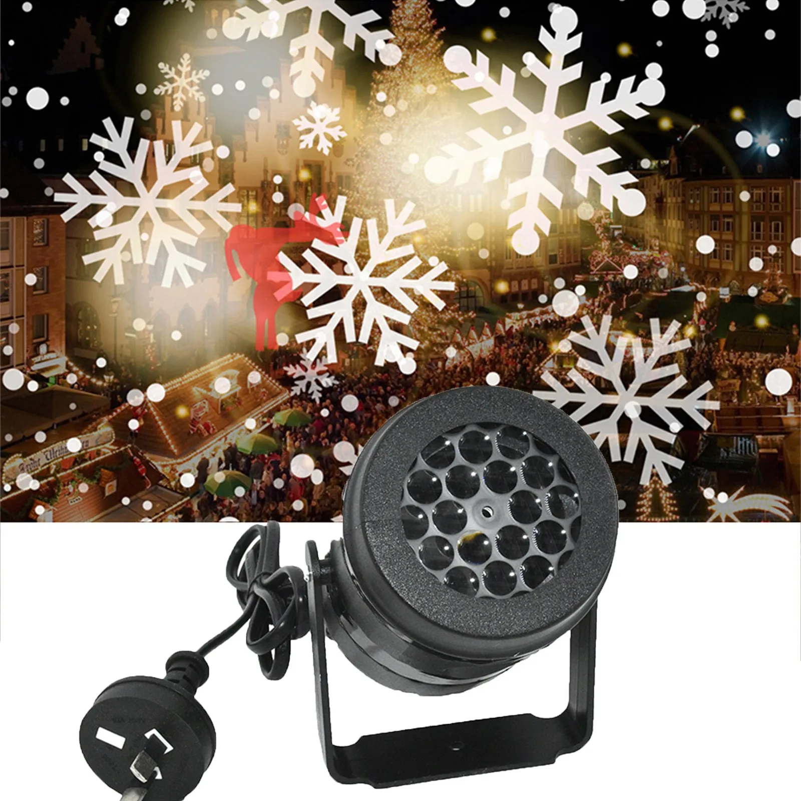 

Рождественский лазерный проектор с узором в виде снежинок, уличное освещение для рождества, Нового года, сцены, украшение для дома и вечерни...