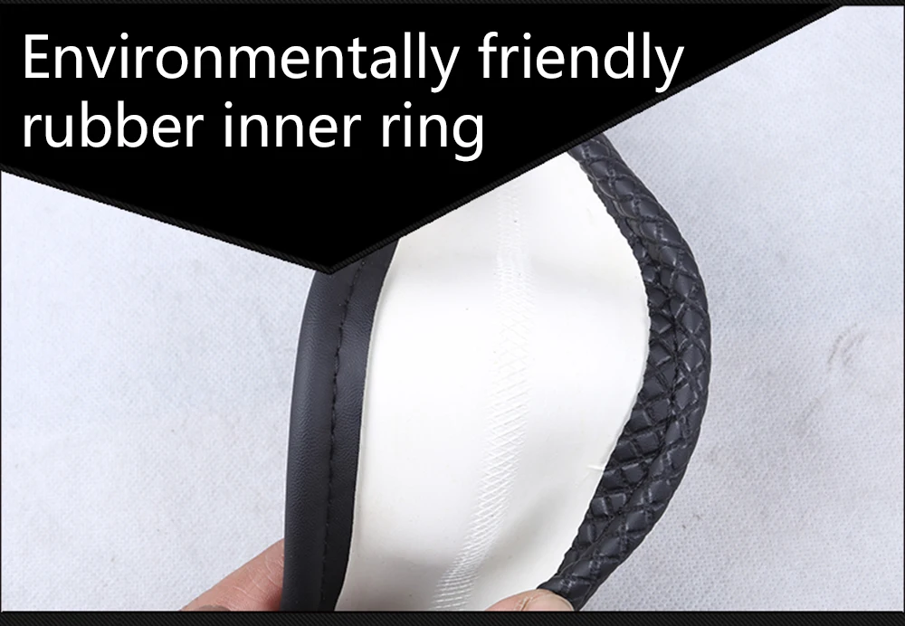HITWH Leather Universal Car Steering Wheel Cover 37CM 38CM Car Styling Sport Auto Steering Wheel Covers Anti Slip
