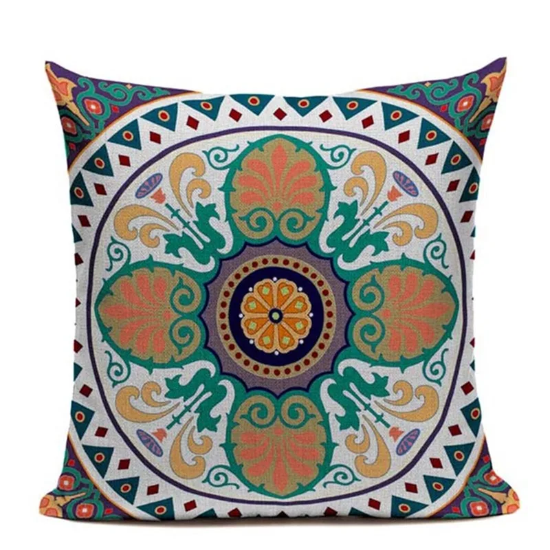 Богемный стиль цветочный чехол для подушки с мандалой льняные хлопковые